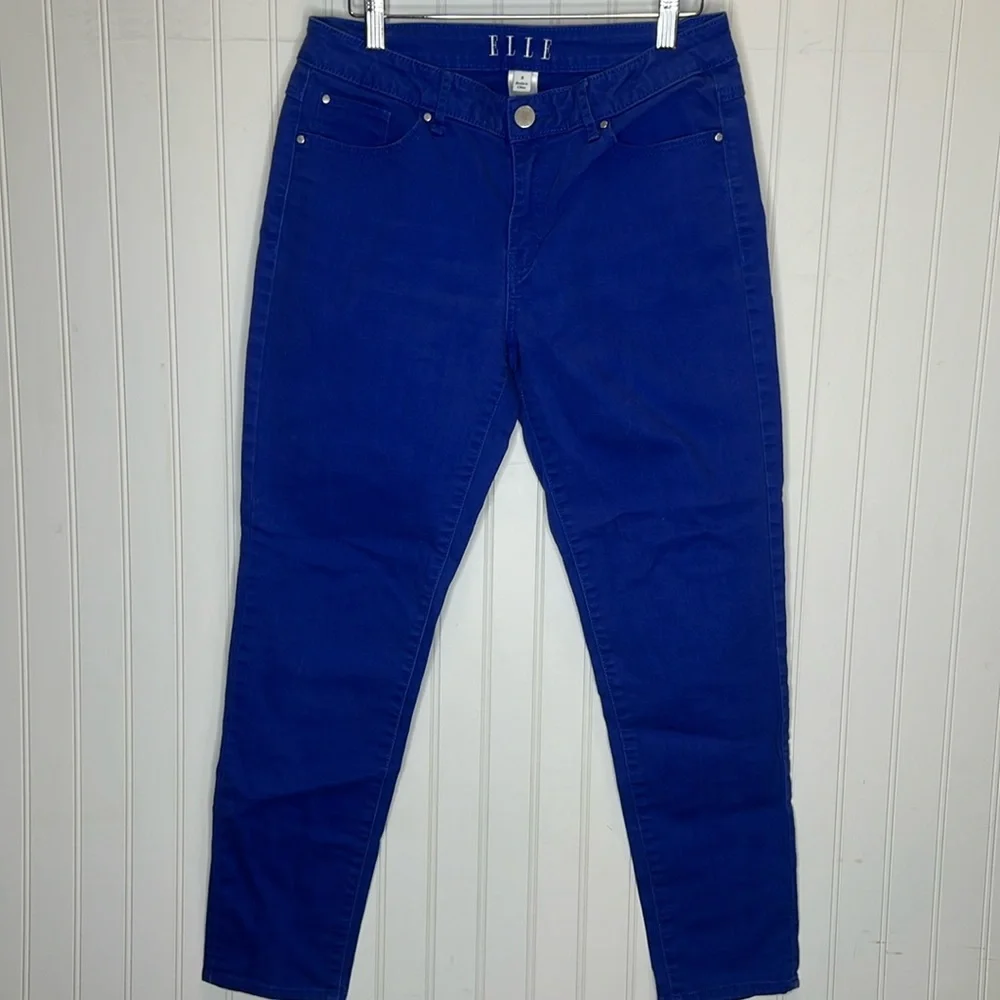 Elle Crop Blue Pants Size 8 - Picture 1 of 11